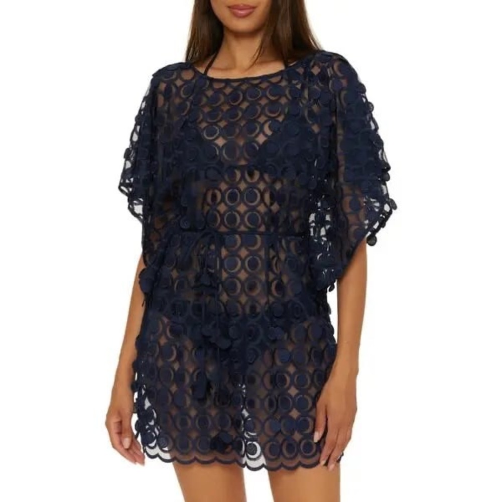 Trina Turk Poolside Bubbly Caftan, Casual Sheer, Beach Cover Up Women's Size S-M